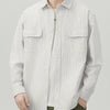 Men's Plus Size Striped Button Up Long Sleeve Shirt - Coffee Color