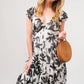 And The Why Ruffled Sleeve Tiered Floral Print Maxi Dress - Farnelli