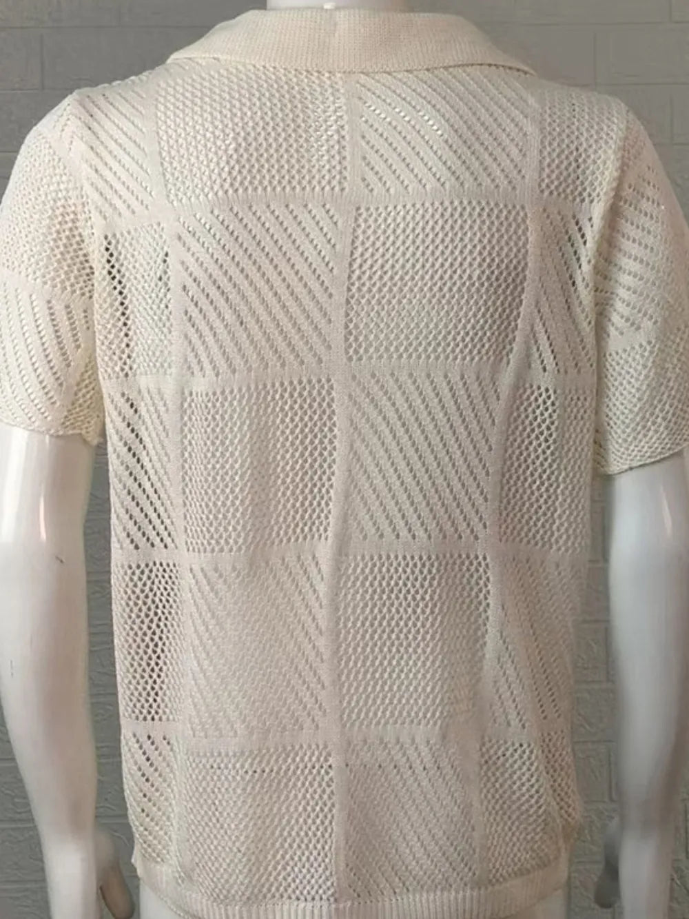 Men's Button Down Checkered Eyelet Shirt - Farnelli