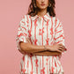 BiBi Bow Ribbon Woven Printed Button Down Shirt - Farnelli