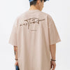 Men's Plus Size Round Neck Half Sleeve T-Shirt - Watermelon pink