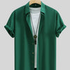 Men's Button Up Short Sleeve Shirt - Green