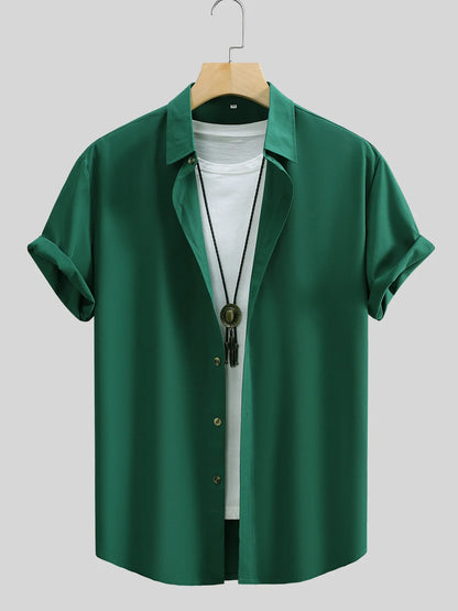 Men's Button Up Short Sleeve Shirt - Farnelli