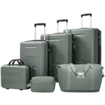 HouseOfZazla 6-piece lightweight hardshell luggage set with spinner wheels in assorted sizes