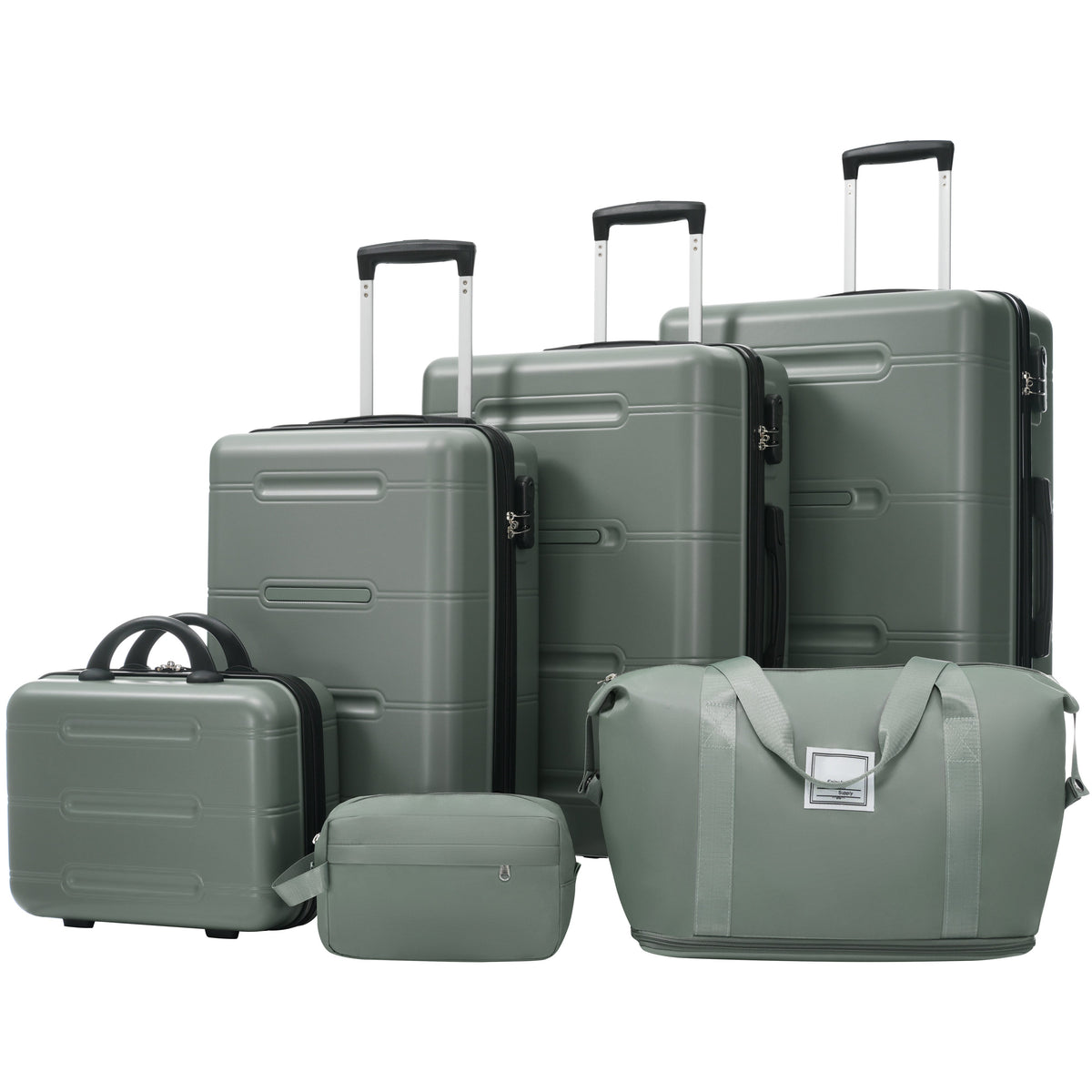 HouseOfZazla 6-piece lightweight hardshell luggage set with spinner wheels in assorted sizes