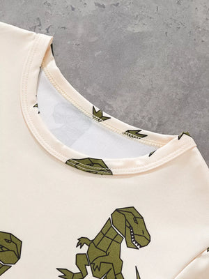 Children's Dinosaur Print Short Sleeve Tee and Shorts Set - Farnelli