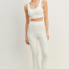 Kimberly C Waffle Tank and High Waist Flare Pants Set - White