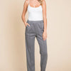 Culture Code Full Size Pin Tuck Detail Slim Pants - Gray
