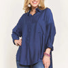ADORA Button Down Linen Shirt - NAVY
