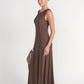 Sleeveless Ribbed Dress- Chocolate