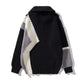Men's Plus Size Color Block Zip Collar Sweater - Farnelli