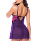 Mapale Orchid Obscura Sheer Babydoll & String Set