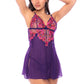 Mapale Orchid Obscura Sheer Babydoll & String Set