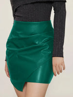 Ruched Mini Skirt with Zipper - Farnelli