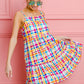 BiBi Multi Colors Plaid Sleeveless Sun Dress - Farnelli