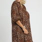 Umgee Full Size Leopard Print Mini Dress with Contrast Trim Plus Size - Farnelli