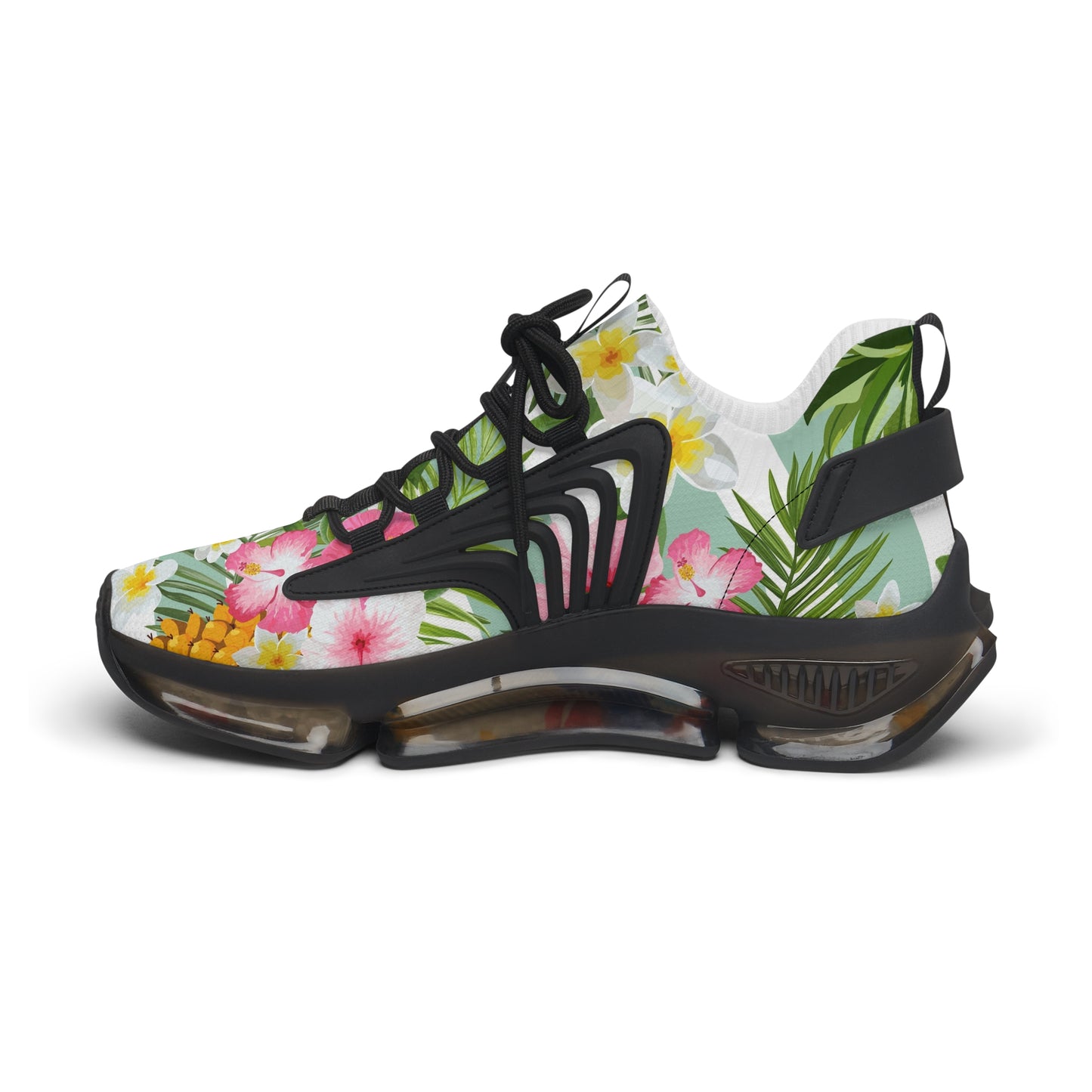 Tropical Women's Mesh Sneakers for Summer Vibes, Floral Athletic Shoes, Stylish Comfortable Sneakers, Beach Footwear, Gift for Her