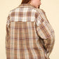 VERY J Contrast Plaid Raw Detail Shirt - Farnelli