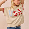 BiBi USA Patchwork Sweater Vest Top With Contrast Detail - OATMEAL/RED