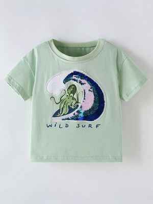 Children's Octopus Round Neck Tee - Farnelli
