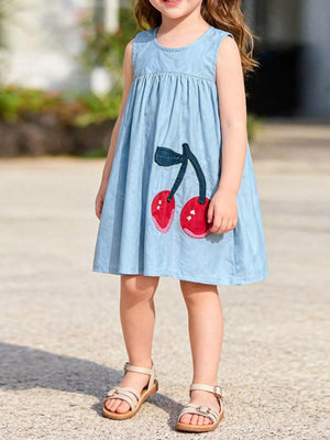 Children's Cherry Sleeveless Casual Dress - Farnelli
