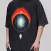 Men's Vintage Wash Graphic Oversized T-Shirt - Dark Gray