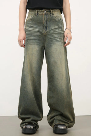 Men's Wide Leg Jeans with Pockets - Farnelli