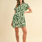 Annie Wear Abstract Printed Frill Sleeve Shirt Mini Dress - Farnelli