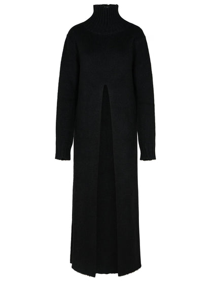 Jil Sander Black Alpaca Blend Dress Women