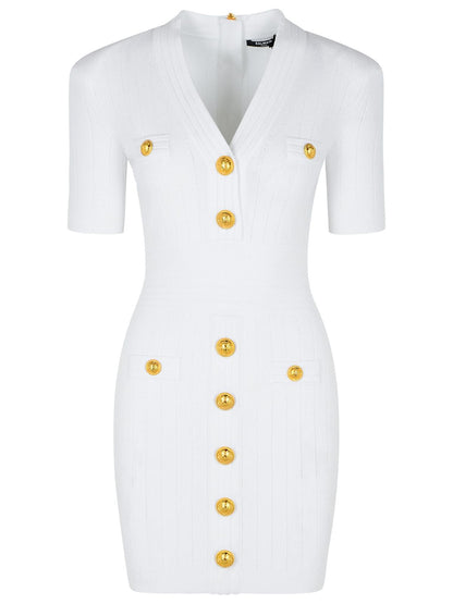 Balmain White Viscose Blend Dress Women