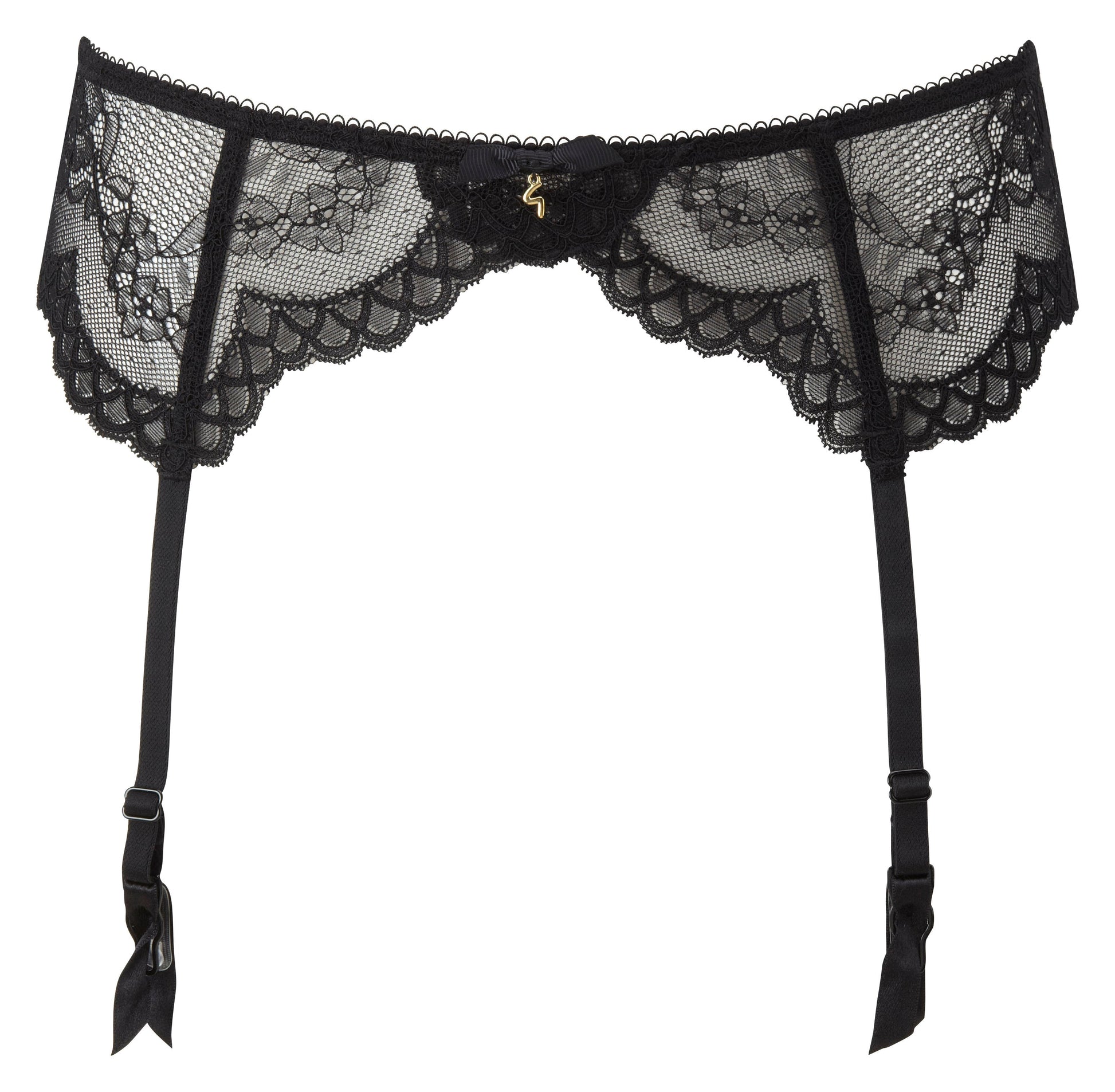 Gossard Superboost Lace Black Sheer Garter Belt-3