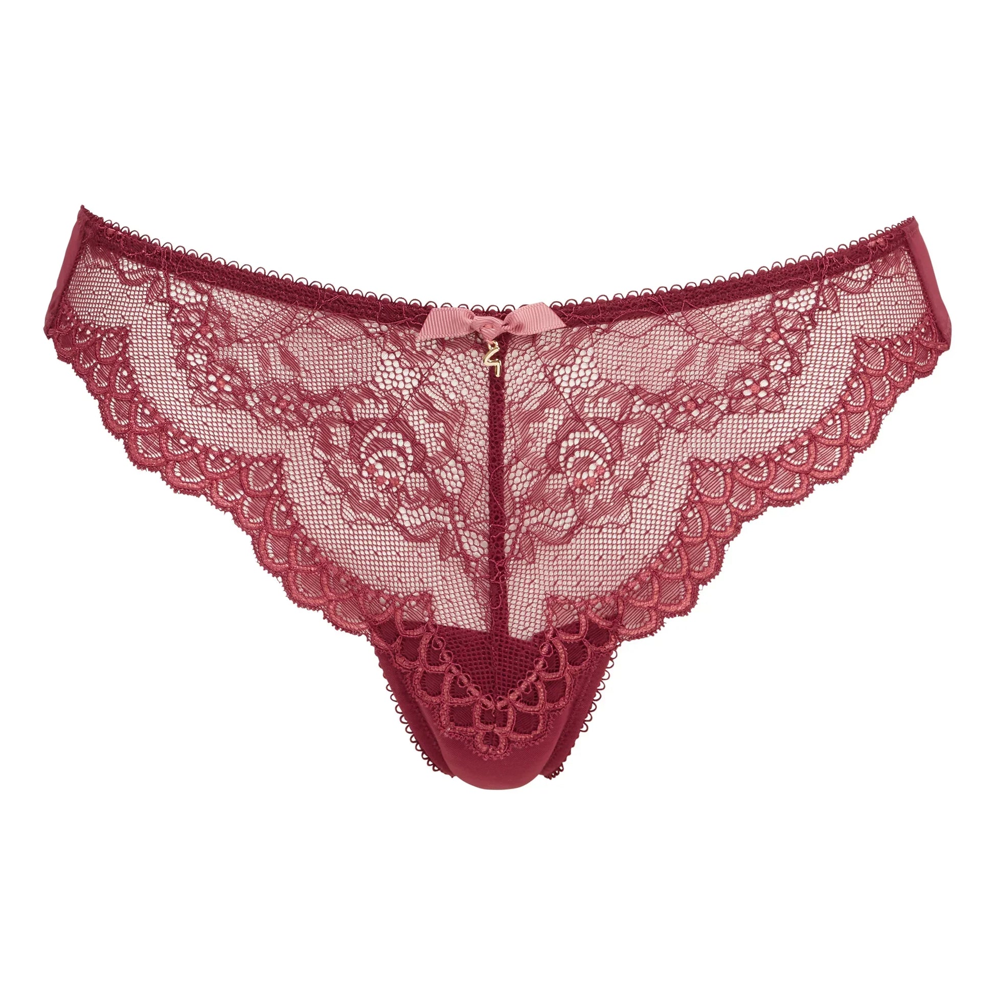 Gossard Superboost Lace Raspberry Sorbet Sheer Thong Panty-2