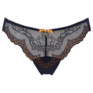 Gossard Superboost Lace Thong Panty Midnight Blue Gold-1