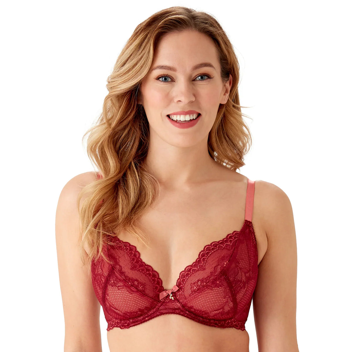 Lavina Gossard Superboost Lace Raspberry Sorbet Plunge Bra with intricate lace details and plunging neckline.