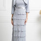 CLEARANCE - Cinderella Divine 7731 Long Tiered Skirt Layered Dress Jacket (Size M)