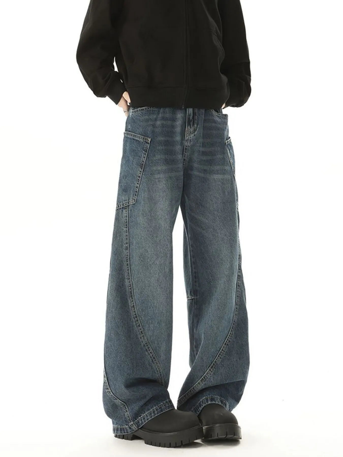 Men's Wide-Leg Relaxed Fit Jeans - Farnelli