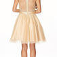 CLEARANCE - Juliet 776 Sequins Embellished Bodice Illusion Short Dress (Size M)