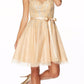 CLEARANCE - Juliet 776 Sequins Embellished Bodice Illusion Short Dress (Size M)