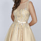 CLEARANCE - Juliet 776 Sequins Embellished Bodice Illusion Short Dress (Size M)