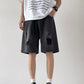 Men's Full Size Casual Loose Fit Ripped Denim Shorts Plus Size - Farnelli