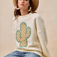 BiBi Cactus Embroidered Fleece Sweatshirt - Farnelli