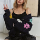 ADORA Flower Button Down Lantern Sleeve Cardigan - Farnelli