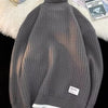 Men's Textured Knit Turtleneck Sweater - Dark Gray