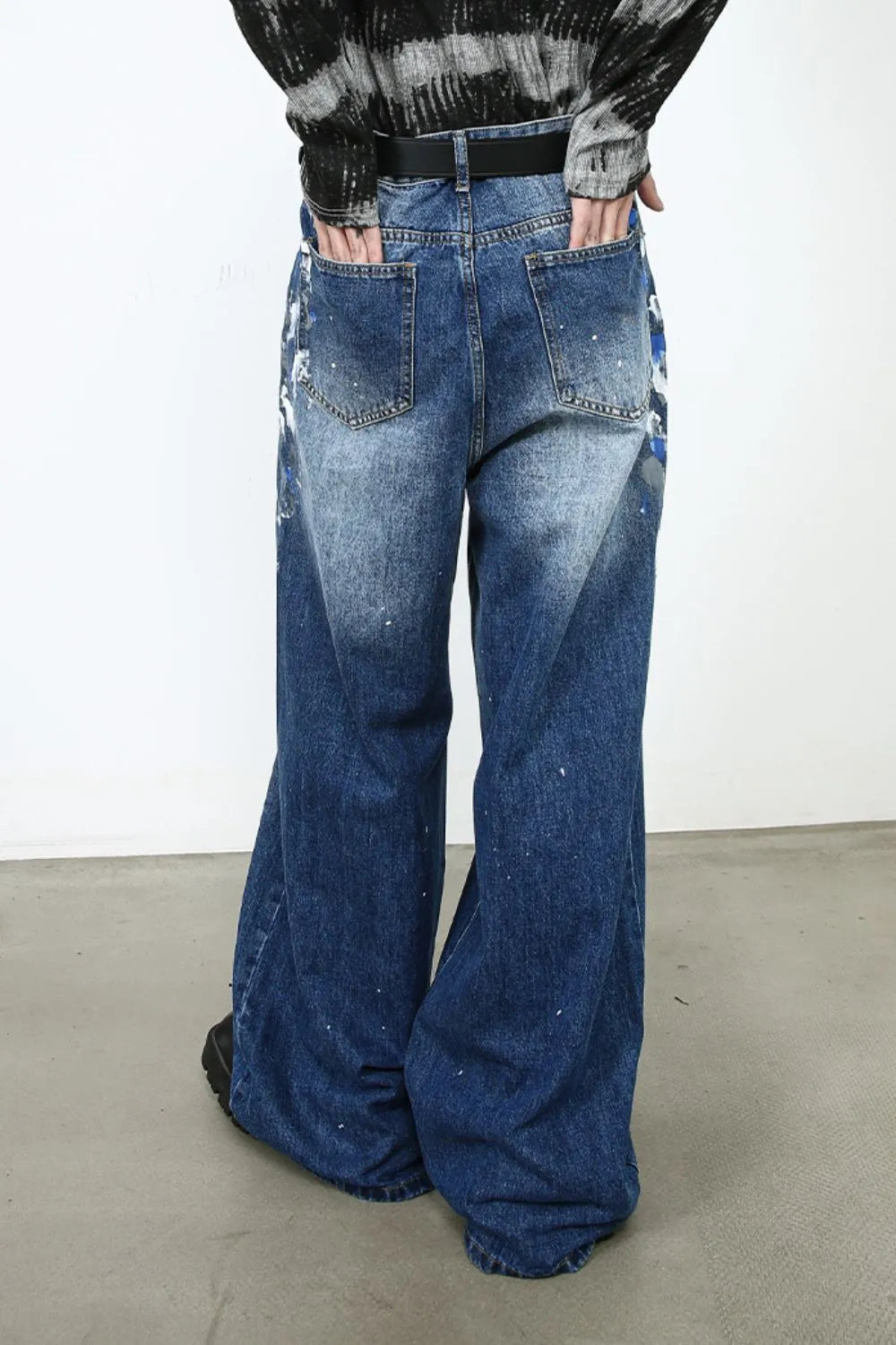 Men's Paint Wide Leg Jeans - Farnelli