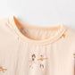 Children's Ballerina Print Round Neck Top and Pants Pajama Set - Farnelli