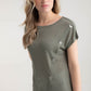 Marble Asymmetrical Button Top