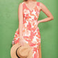 Lime 'N' Chili Sleeveless Floral Print V-Neck Midi Dress - Farnelli
