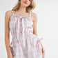 MABLE Plaid Sleeveless Button Down Romper - Farnelli