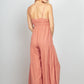 VERY J Sleeveless Ruched Wide Leg Jumpsuit - Farnelli