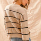 SO ME Stripe Crew Neck Basic Essential Sweater - Farnelli